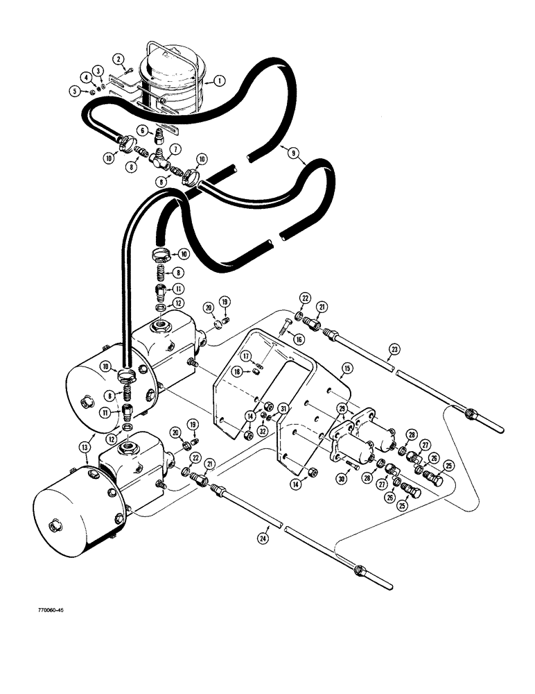 Схема запчастей Case W36 - (7-346) - BRAKE SYSTEM, BRAKE FLUID RESERVOIR TO BRAKE ACTUATOR (07) - BRAKES