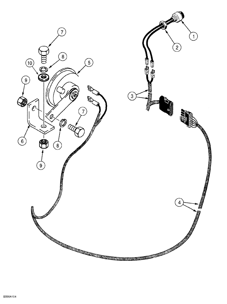 Схема запчастей Case 650G - (4-31A) - HORN (MODELS WITH ONE HORN) (04) - ELECTRICAL SYSTEMS