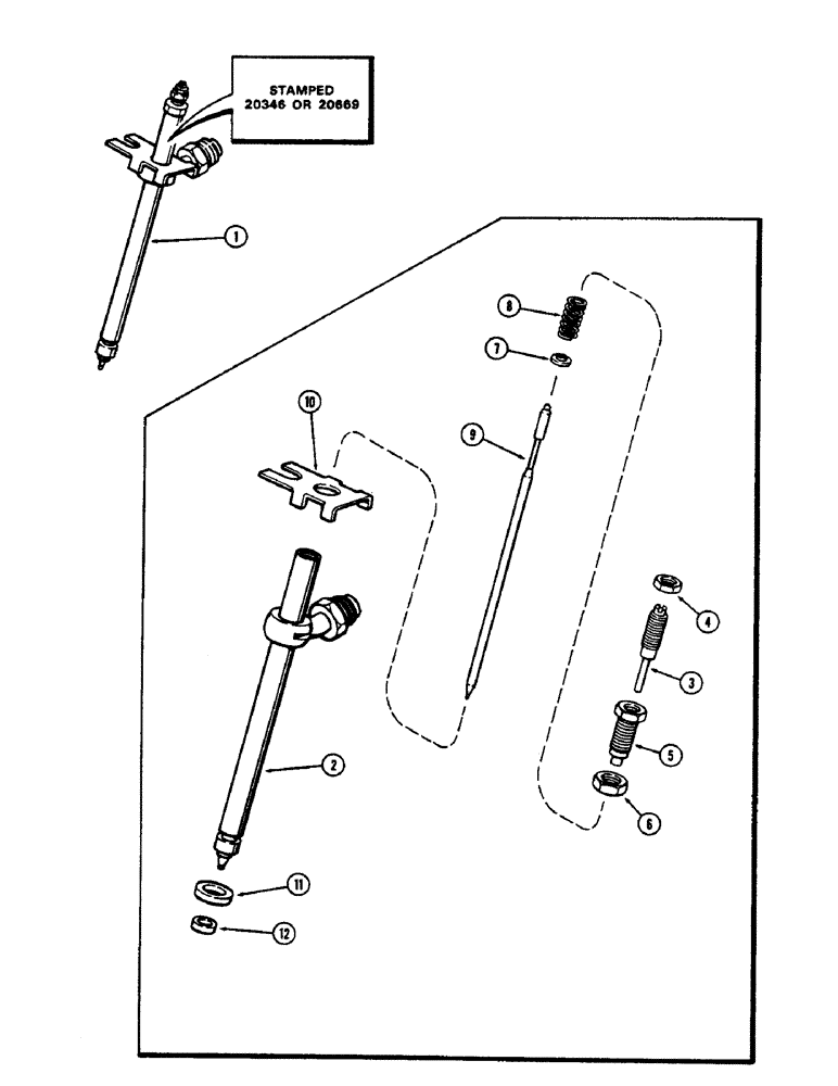 Схема запчастей Case 600 - (057C) - INJECTOR NOZZLES, (336BD) DIESEL ENGINE (02) - FUEL SYSTEM