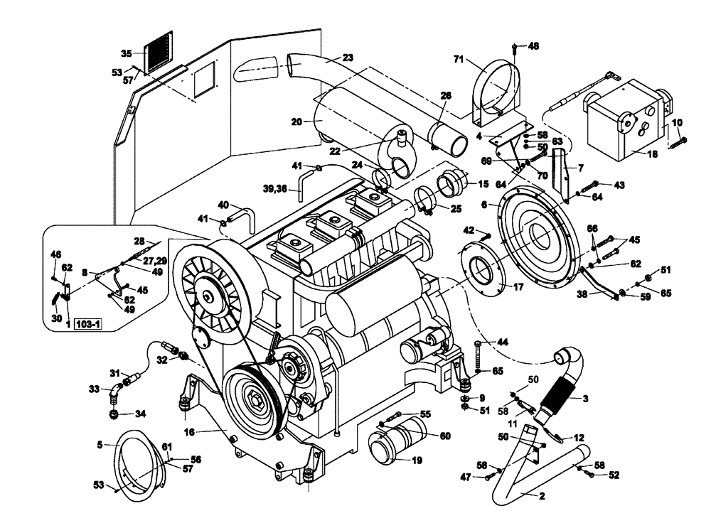 Схема запчастей Case DV204 - (02-103/4[02]) - ENGINE DEUTZ (01) - ENGINE