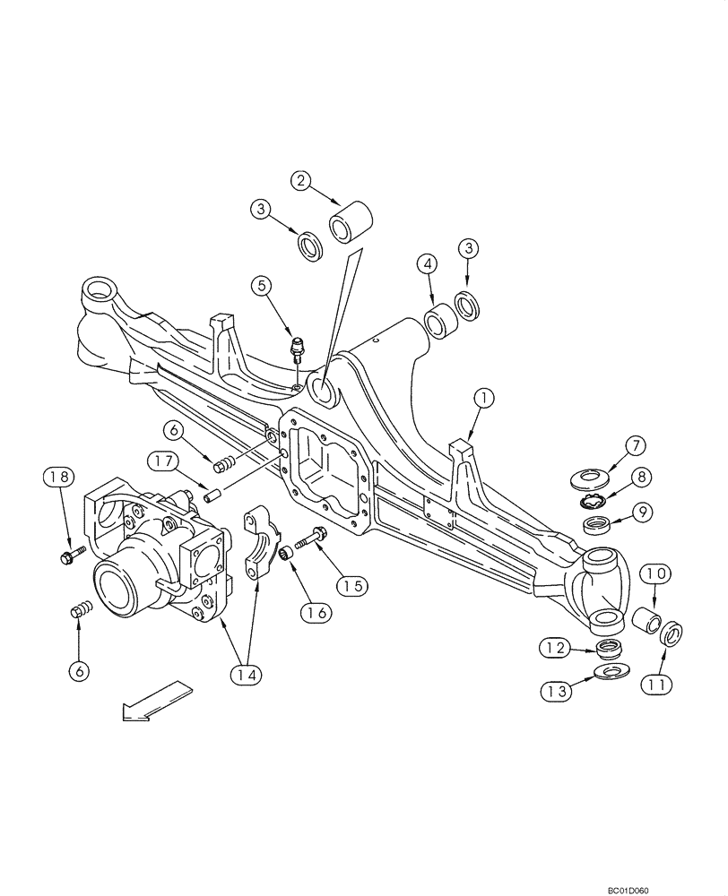 Схема запчастей Case 585G - (06-10) - AXLE, REAR DRIVE - HOUSING (06) - POWER TRAIN
