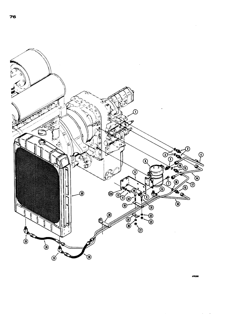 Схема запчастей Case W24 - (076) - TRANSMISSION HYDRAULIC SYSTEM (06) - POWER TRAIN