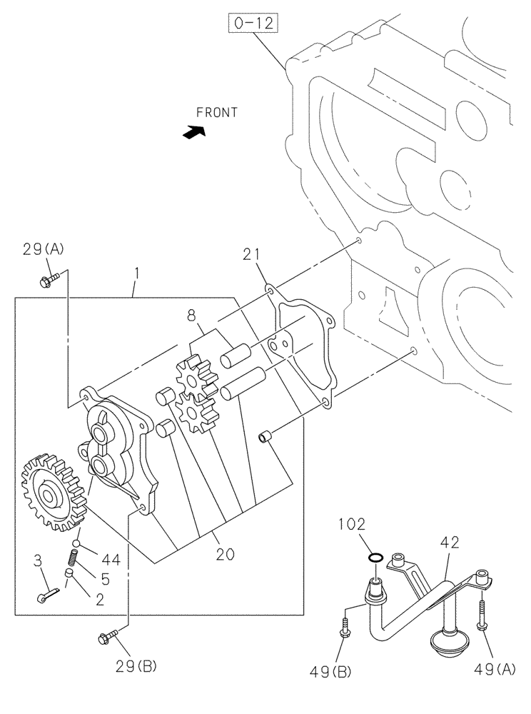 Схема запчастей Case CX210C LR - (10.304.01) - OIL PUMP (10) - ENGINE