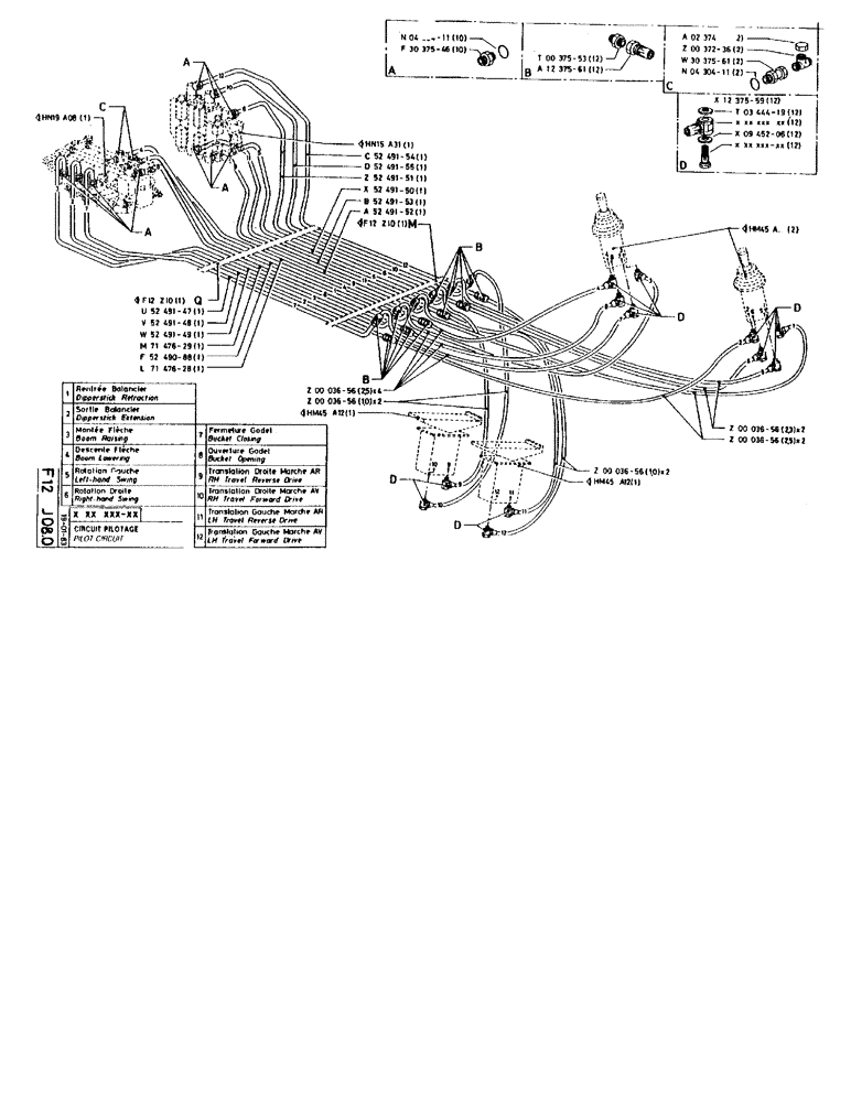 Схема запчастей Case 90BCL - (192) - PILOT CIRCUIT (07) - HYDRAULIC SYSTEM
