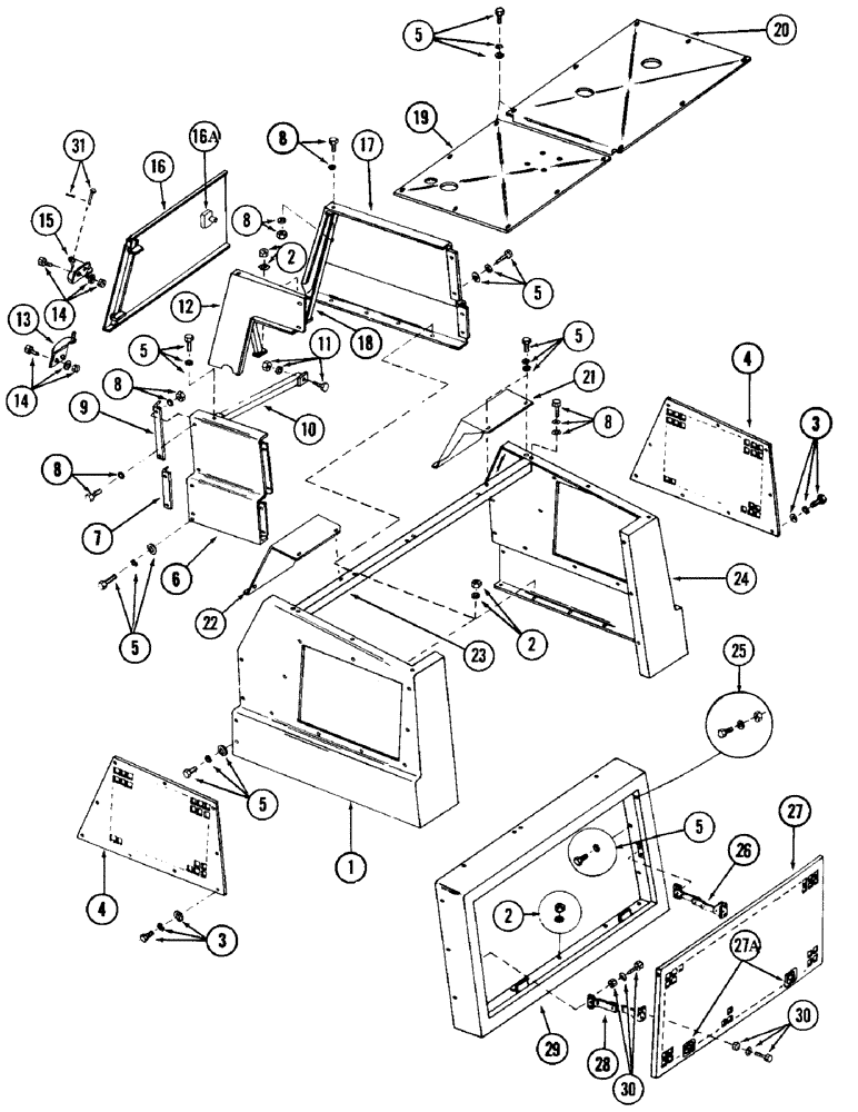 Схема запчастей Case 880 - (118) - SHROUD GRILLES AND RELATED PARTS (05) - UPPERSTRUCTURE CHASSIS