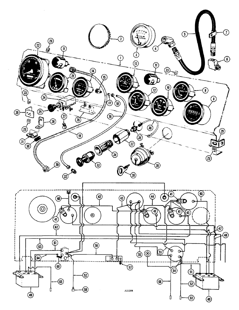 Схема запчастей Case W10E - (080) - INSTRUMENT PANEL AND GAUGES, DIESEL ENGINE (04) - ELECTRICAL SYSTEMS
