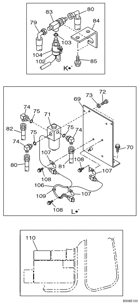 Схема запчастей Case CX800 - (08-043-01[01]) - HYDRAULIC CIRCUIT - SINGLE ACTING CIRCUIT (08) - HYDRAULICS