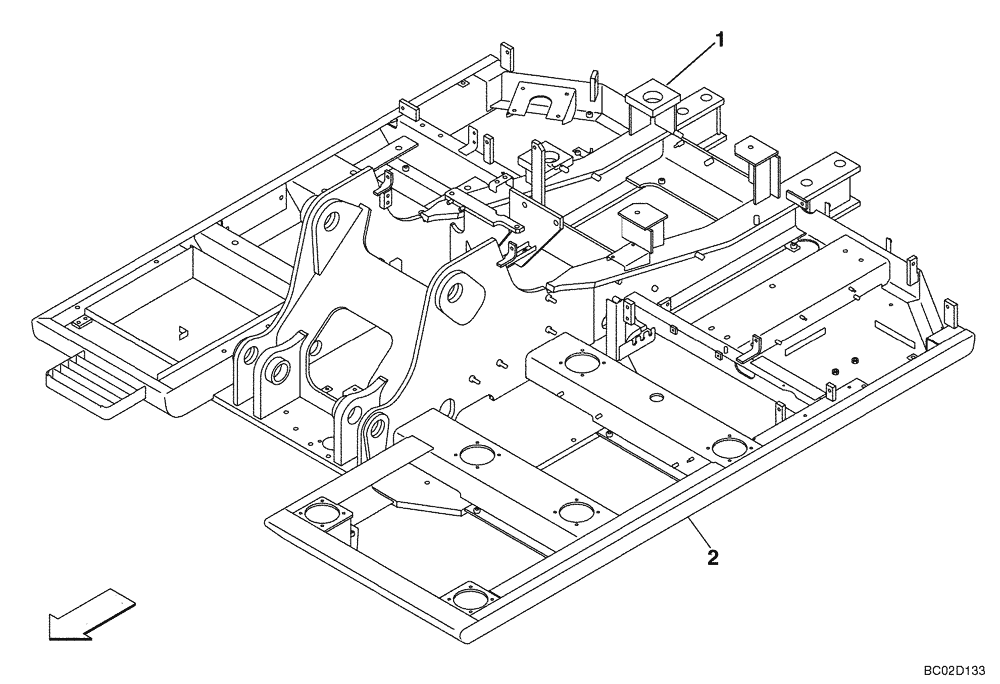 Схема запчастей Case CX130 - (09-02) - TURNTABLE (09) - CHASSIS