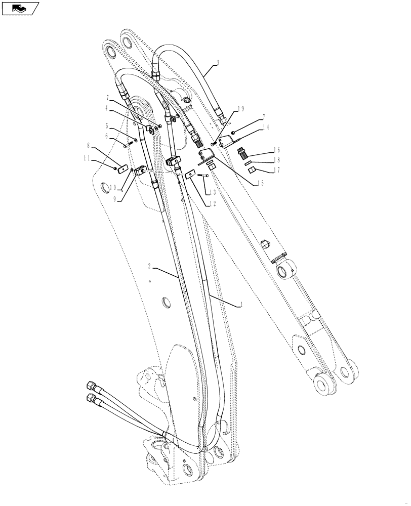 Схема запчастей Case 590SN - (35.726.10[01]) - HYDRAULICS - BACKHOE AUXILIARY (35) - HYDRAULIC SYSTEMS