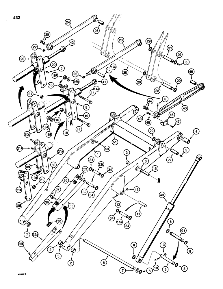 Схема запчастей Case 580SD - (432) - LOADER FRAME AND MOUNTING PARTS (09) - CHASSIS/ATTACHMENTS