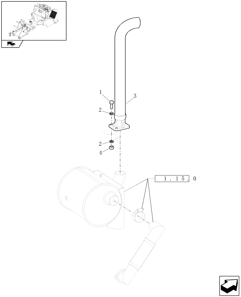Схема запчастей Case 221E - (715[10]) - CANOPY EXHAUST SYSTEM (10) - OPERATORS PLATFORM