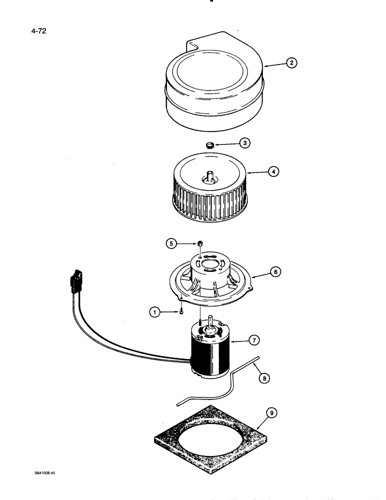 Схема запчастей Case W30 - (4-72) - DEFROSTER (04) - ELECTRICAL SYSTEMS