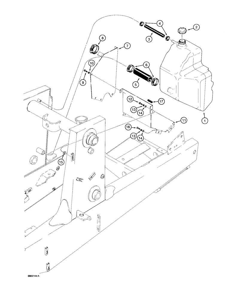 Схема запчастей Case 580SK - (3-04) - AUXILIARY FUEL RESERVOIR (03) - FUEL SYSTEM