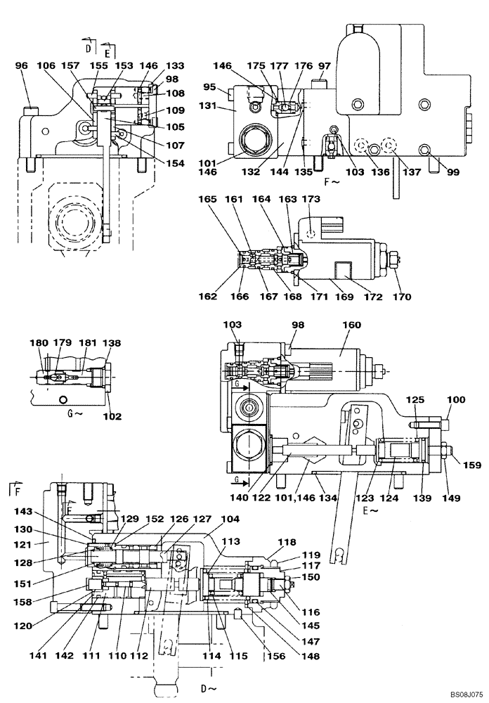 Схема запчастей Case CX800B - (08-41) - PUMP ASSY, HYDRAULIC - REGULATOR (08) - HYDRAULICS