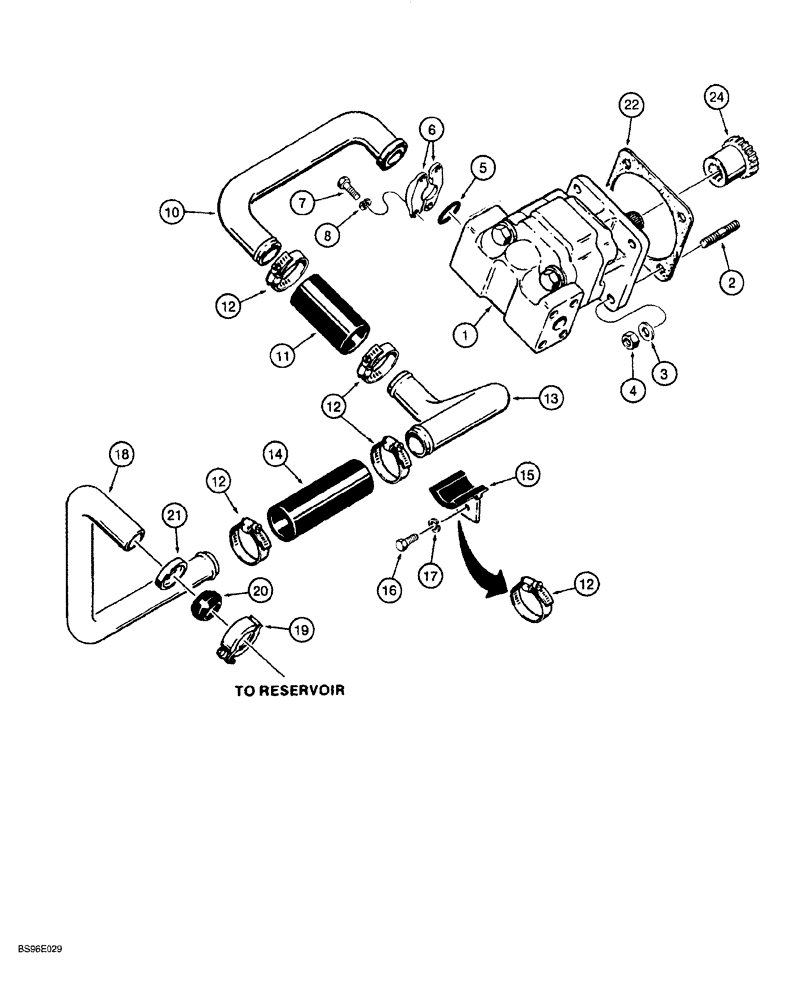 Схема запчастей Case 1150G - (8-006) - EQUIPMENT HYDRAULIC CIRCUIT, RESERVOIR TO PUMP (07) - HYDRAULIC SYSTEM