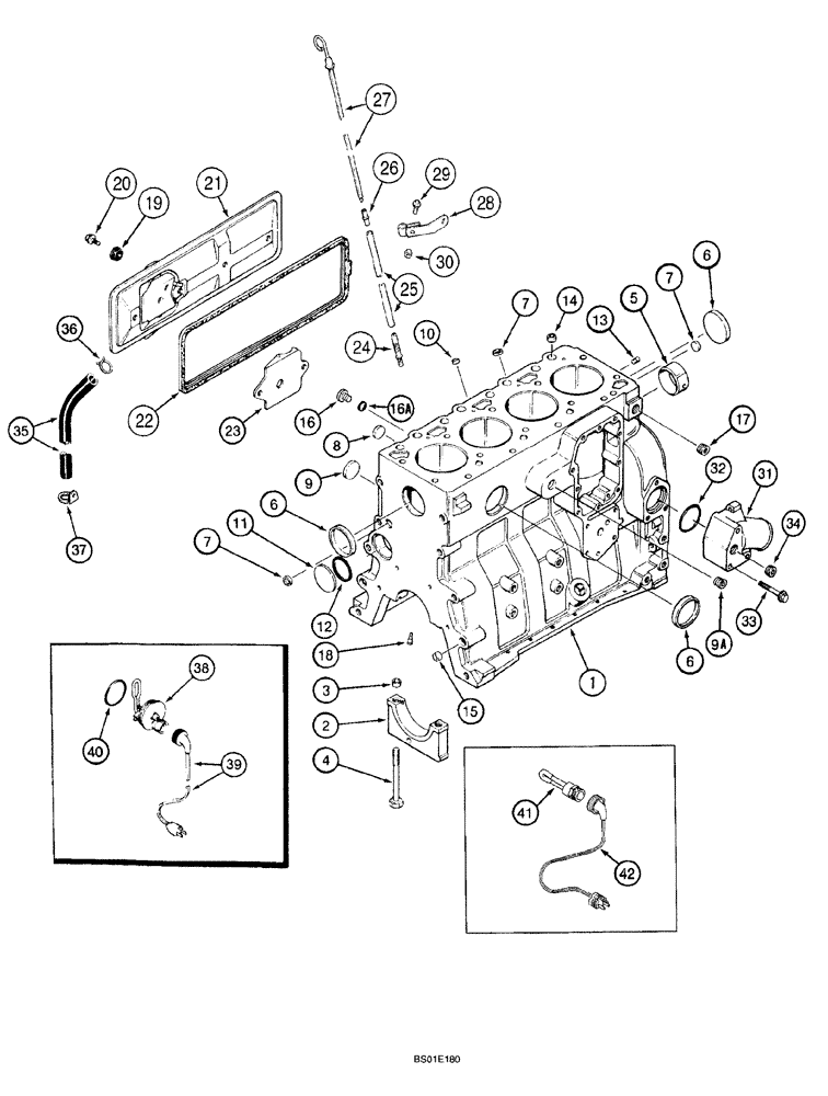 Схема запчастей Case 40XT - (02-16) - CYLINDER BLOCK (02) - ENGINE