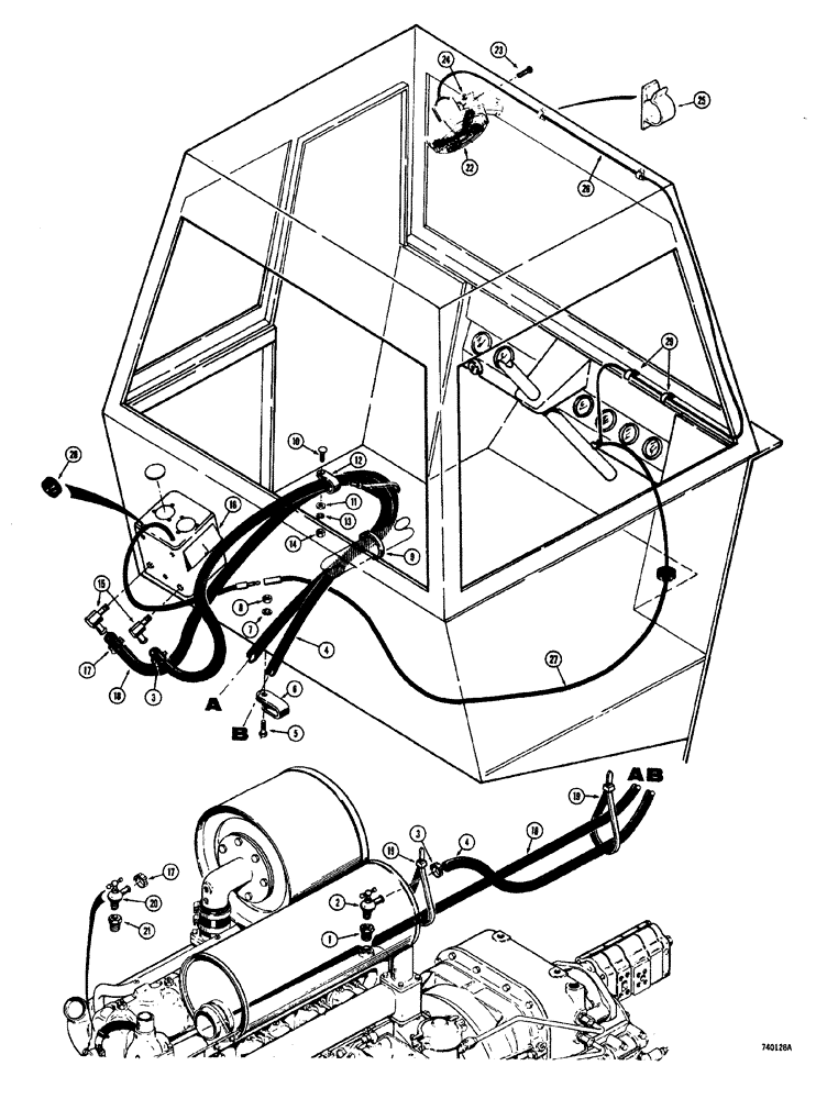 Схема запчастей Case W20 - (246) - CAB HEATER AND DEFROSTER BEFORE TRACTOR S.N. 9115403 (09) - CHASSIS