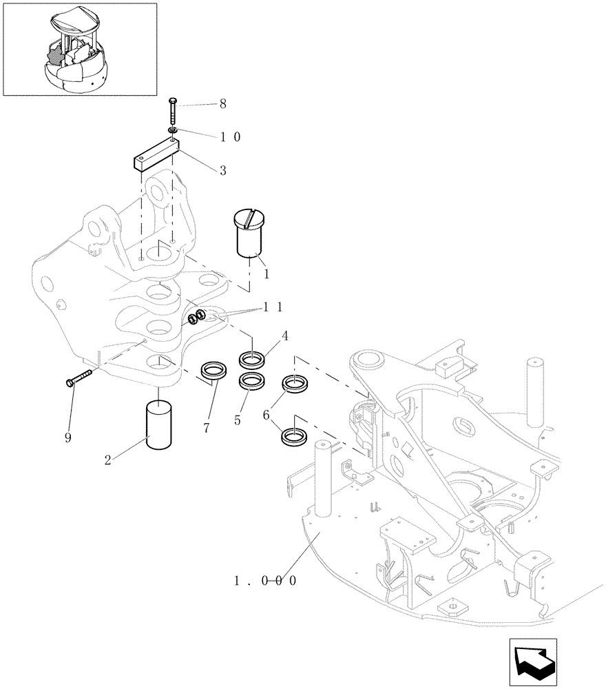 Схема запчастей Case CX31B - (2.006[02]) - SWING BRACKET SUPPORT (84) - BOOMS, DIPPERS & BUCKETS