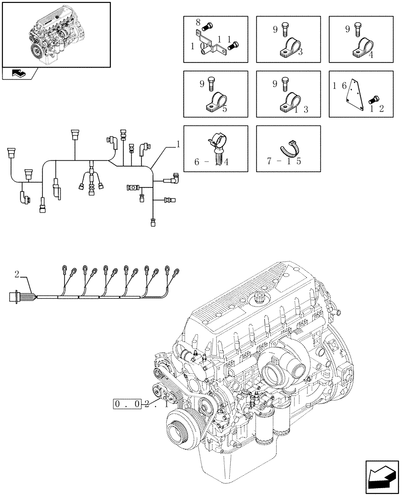 Схема запчастей Case F3BE0684N E904 - (0.17.3) - CONNECTIONS CABLE FOR ENGINE INJECTION (504210565) 