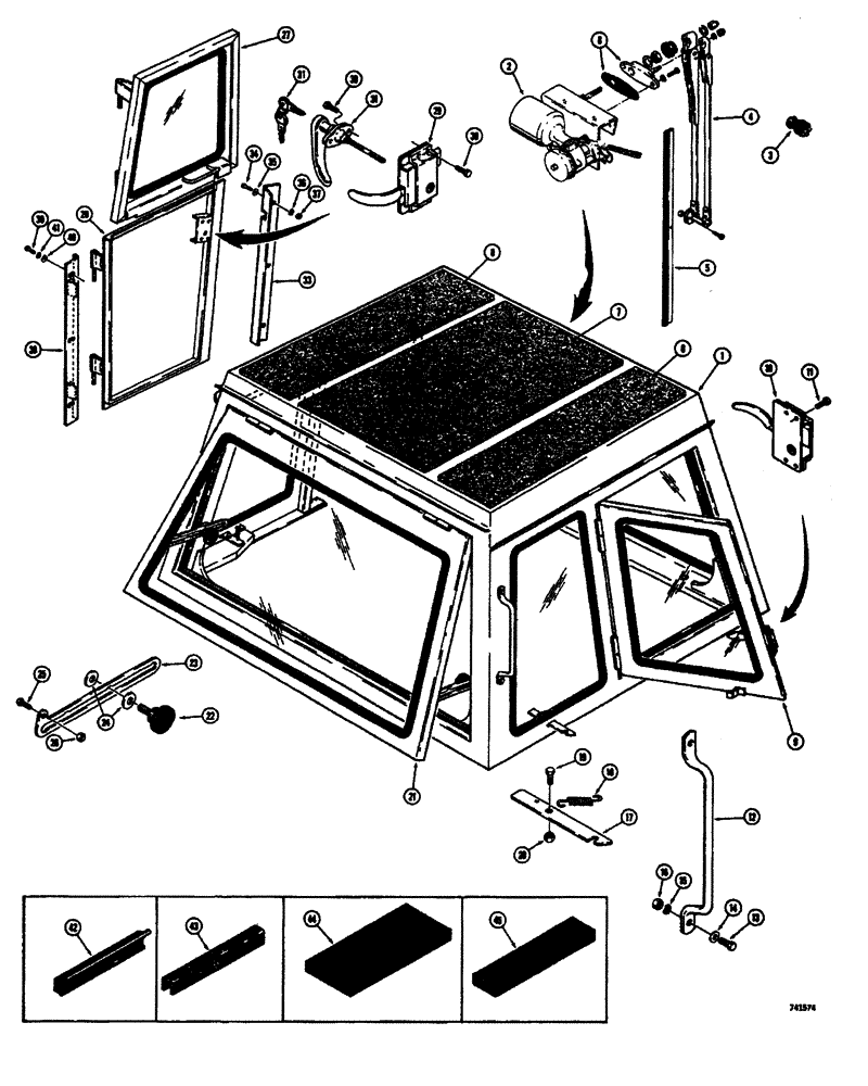 Схема запчастей Case W26B - (330) - *L48776 OPERATORS CAB DOORS, WINDOWS AND RELATED PARTS (09) - CHASSIS