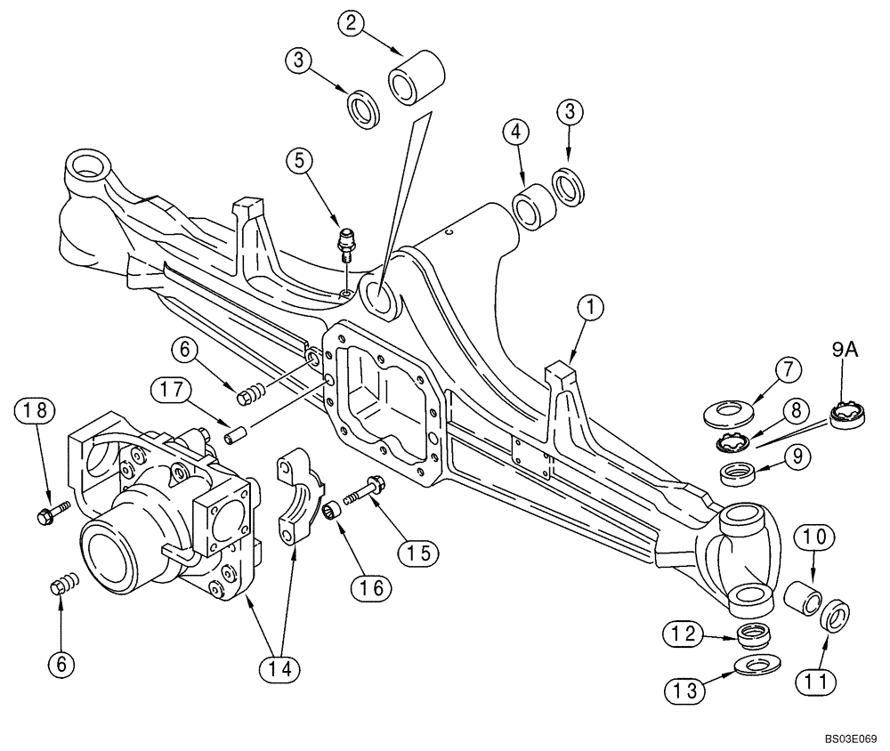Схема запчастей Case 570MXT - (06-02) - AXLE, FRONT DRIVE - HOUSING (06) - POWER TRAIN