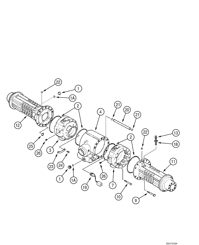 Схема запчастей Case 585G - (06-58) - AXLE, FRONT DRIVE - HOUSING (06) - POWER TRAIN