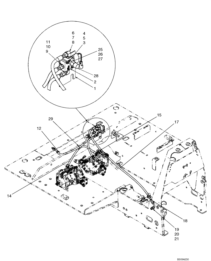 Схема запчастей Case 850L - (07-03) - BRAKE LINES (07) - BRAKES