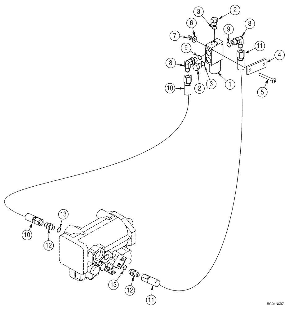 Схема запчастей Case 90XT - (08-14E) - HYDRAULICS, ATTACHMENT - HIGH FLOW, PISTON (08) - HYDRAULICS