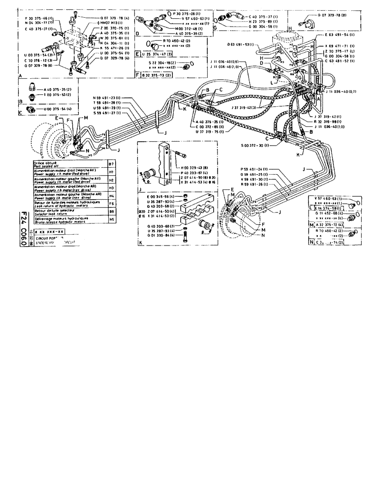 Схема запчастей Case 90BCL - (239) - UNDERCARRIAGE CIRCUIT (07) - HYDRAULIC SYSTEM