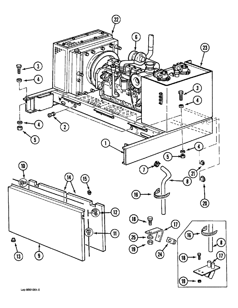 Схема запчастей Case 1088 - (9B-02) - ENGINE FRAME AND ACCESS COVERS (09) - CHASSIS/ATTACHMENTS