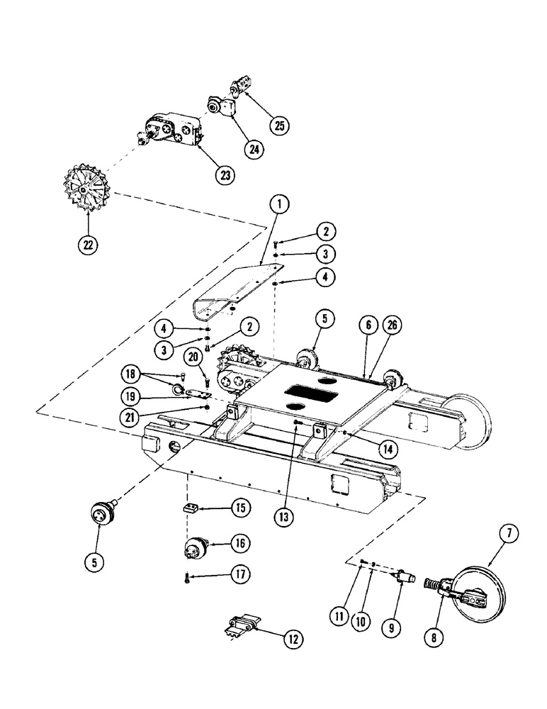 Схема запчастей Case 880 - (128) - CRAWLER UNDERCARRIAGE AND RELATED PARTS (04) - UNDERCARRIAGE