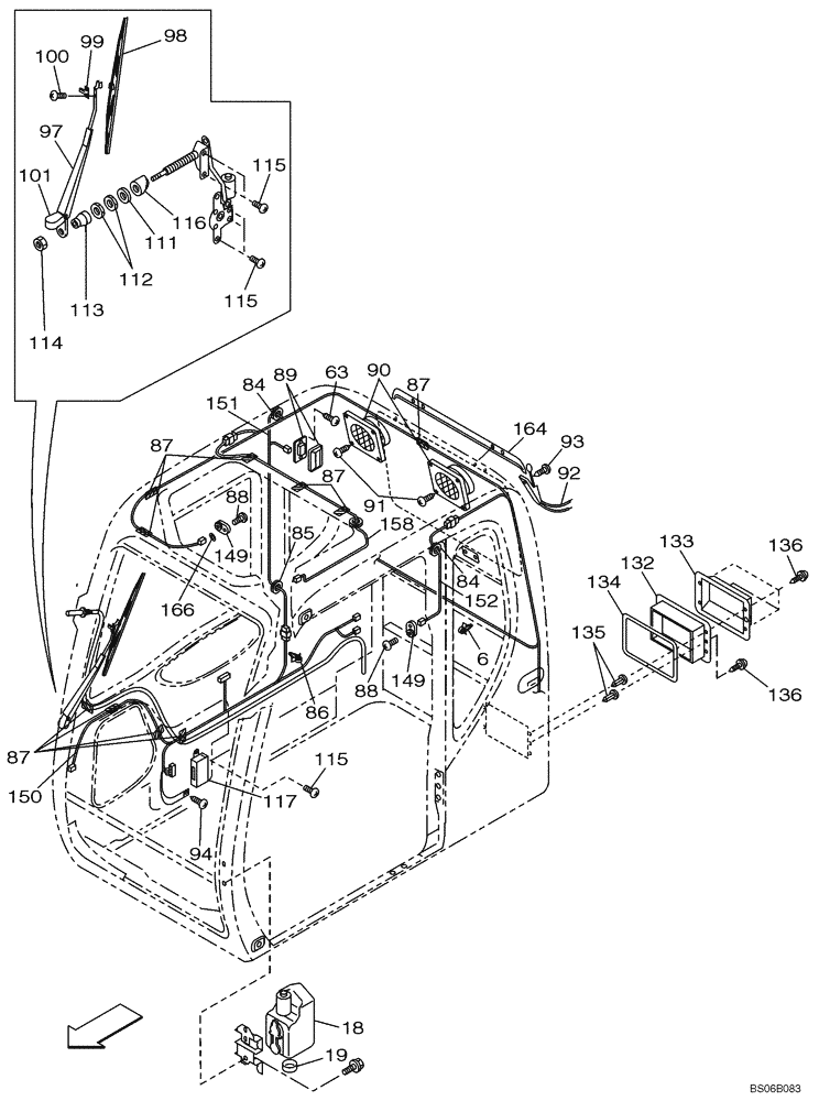 Схема запчастей Case CX800 - (04-012-00[01]) - CAB - ELECTRICAL CIRCUIT (04) - ELECTRICAL SYSTEMS