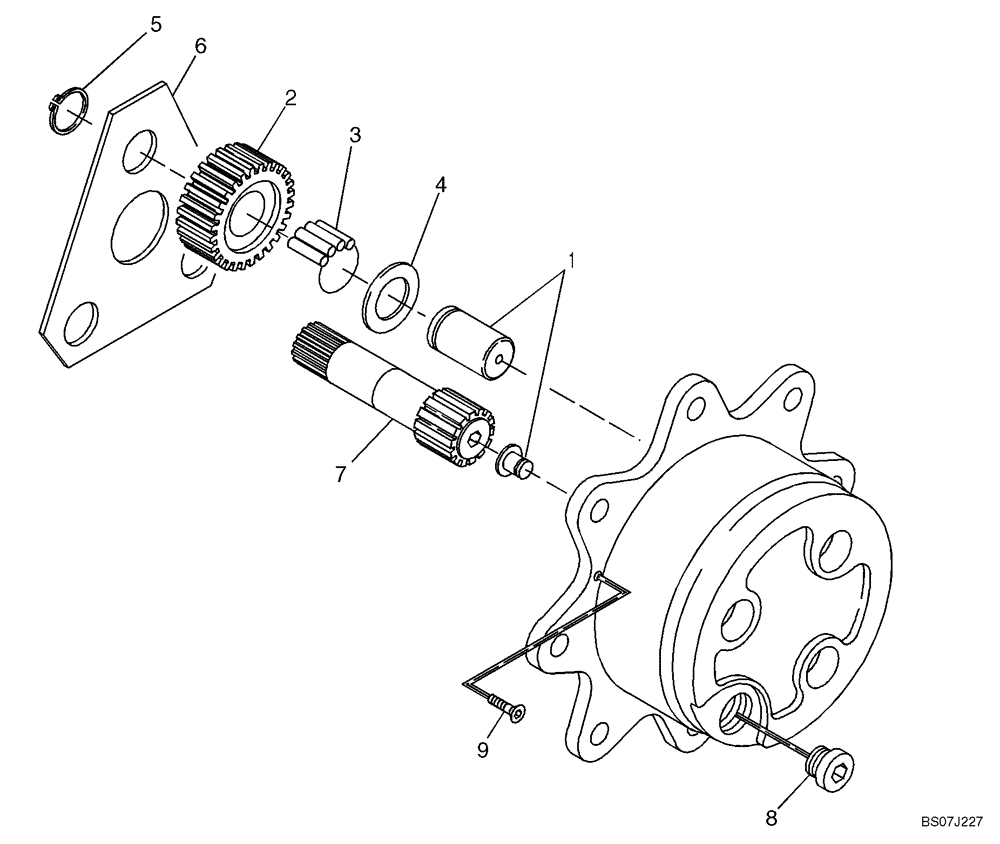 Схема запчастей Case 121E - (02.223[2988740000]) - WHEEL HUB PLANETARY GEAR FOR REAR AXLE (4552421) (27) - REAR AXLE SYSTEM