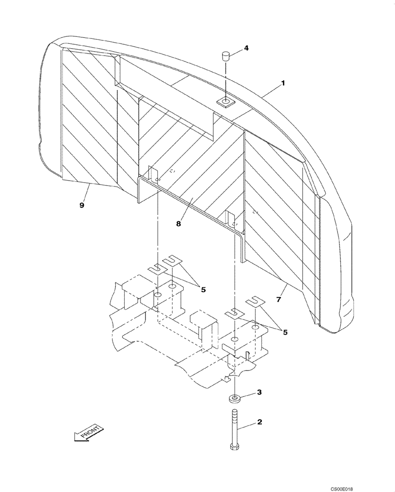 Схема запчастей Case CX130 - (09-05) - COUNTERWEIGHT - SOUNDPROOFING (09) - CHASSIS