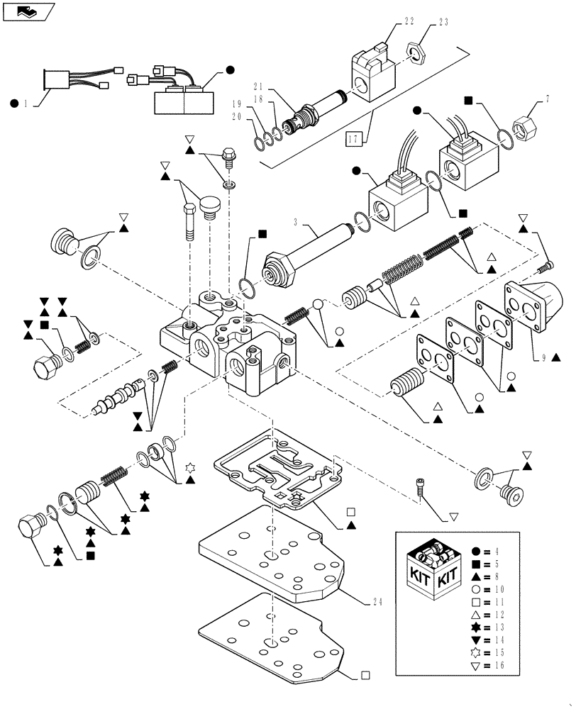 Схема запчастей Case 580SN - (21.134.01[02]) - TRANSMISSION - 4WD - VALVE, CONTROL (21) - TRANSMISSION