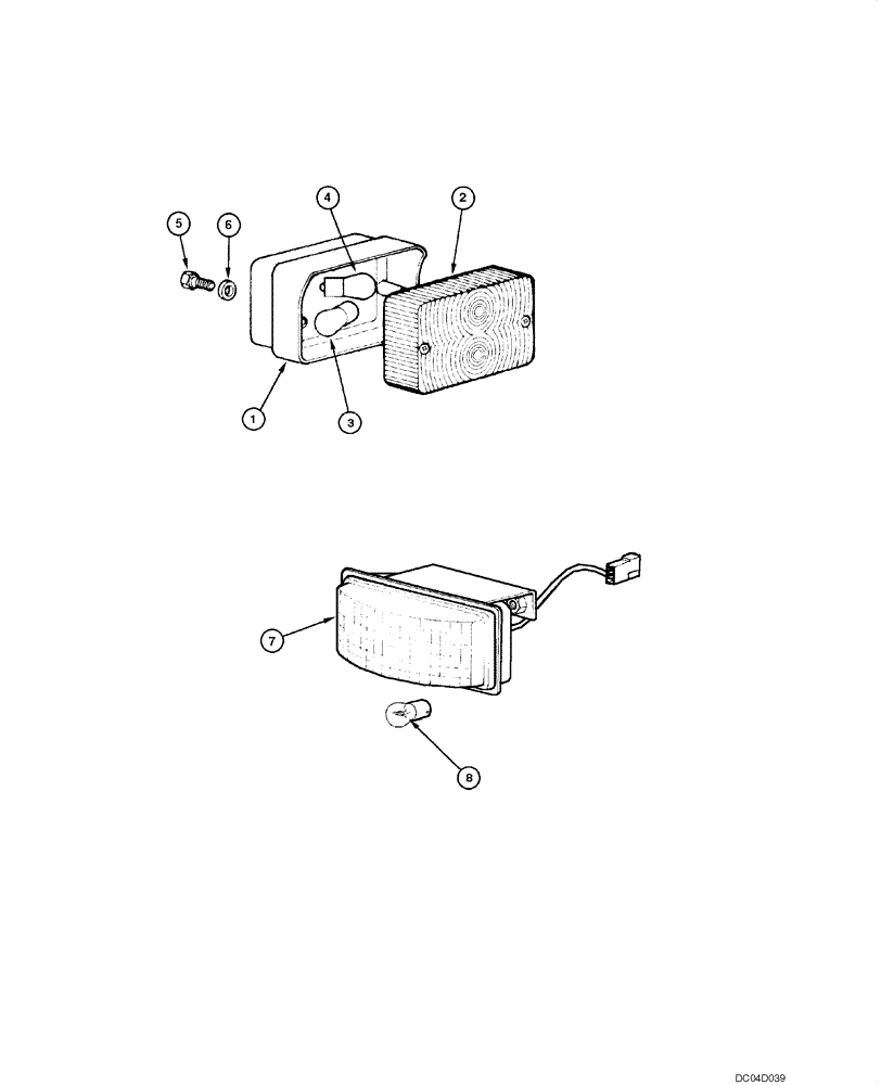 Схема запчастей Case 885 - (04.25[00]) - REAR LAMP COMPONENTS (04) - ELECTRICAL SYSTEMS