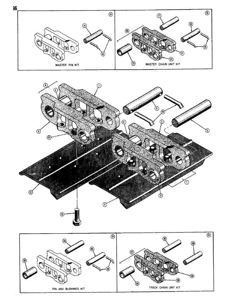 Схема запчастей Case 520 - (096) - TRACK CHAIN (04) - UNDERCARRIAGE
