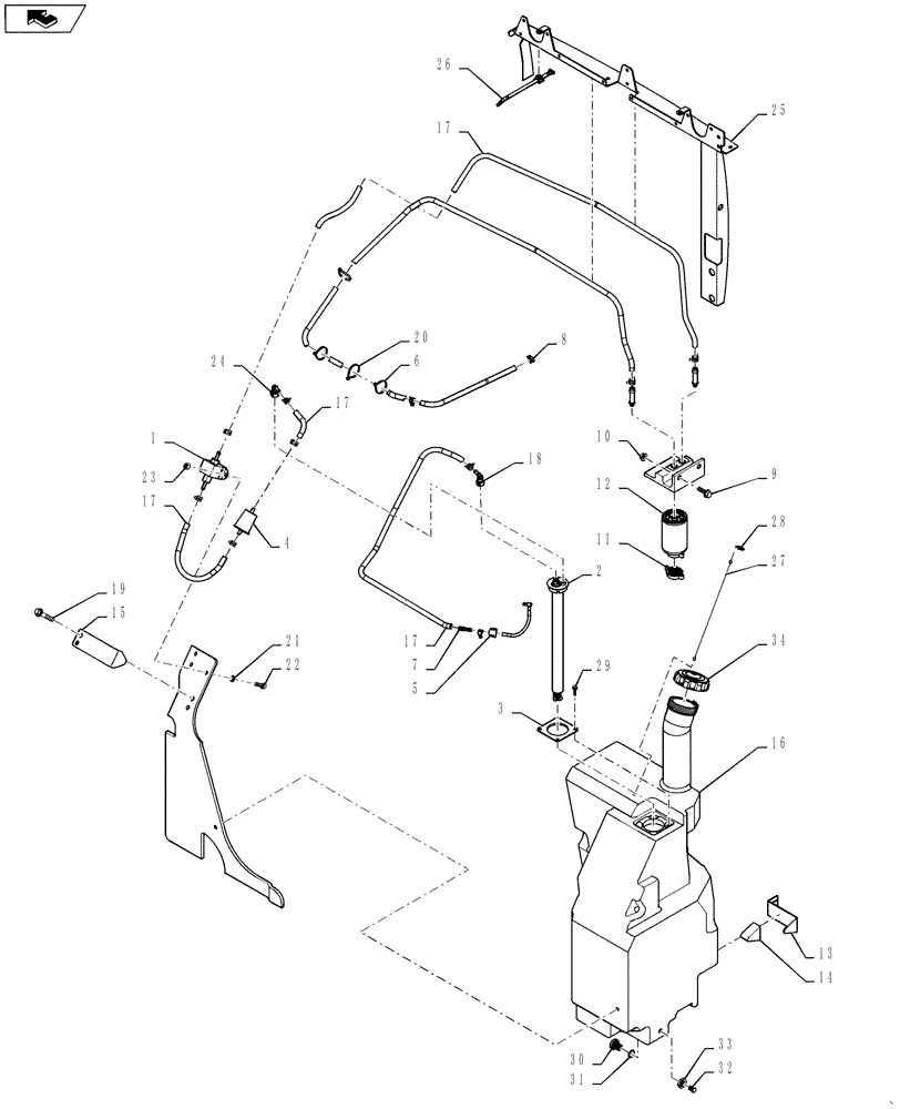 Схема запчастей Case SR175 - (10.216.AI) - FUEL SYSTEM ISM (SR175, SV185) (10) - ENGINE
