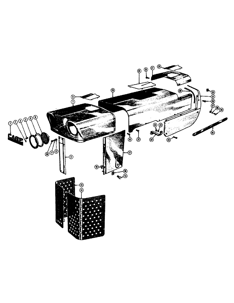 Схема запчастей Case 420B - (30) - HOOD, GRILLE, AND SIDE PANELS 