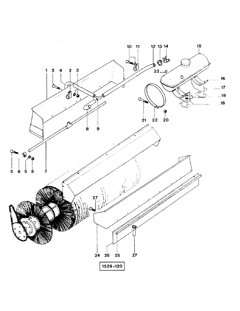 Схема запчастей Case 1529 - (203A) - KEYSTAND CORE ANGLE BROOM 