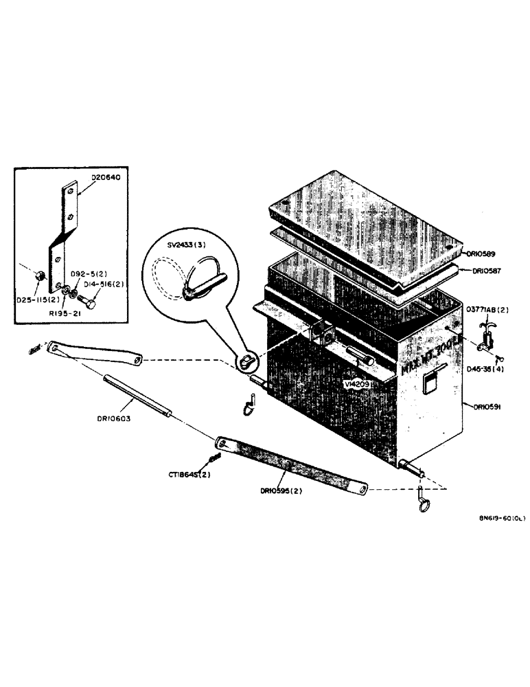Схема запчастей Case UTILITY - (34) - 700 POUND REAR WEIGHT BOX, WITH EAGLE HITCH 