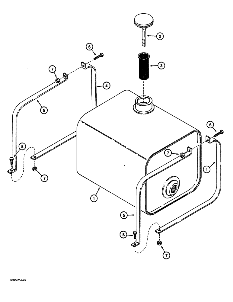 Схема запчастей Case CASE - (8-02) - HYDRAULIC OIL RESERVOIR (08) - HYDRAULICS