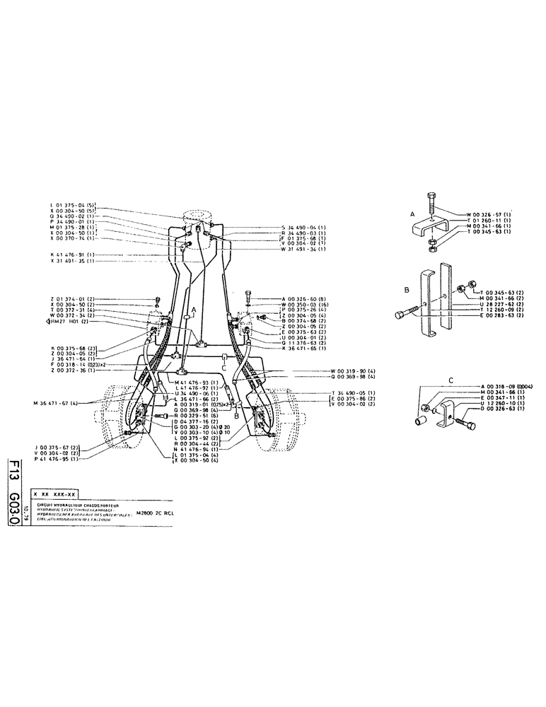 Схема запчастей Case RC200L - (053) - HYDRAULIC SYSTEM UNDERCARRIAGE M2800 2C RCL 