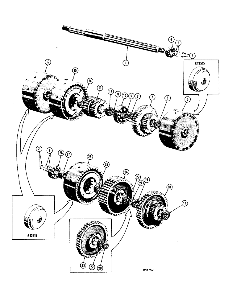 Схема запчастей Case 1000 - (110) - CLUTCH SHAFT PARTS (03) - TRANSMISSION