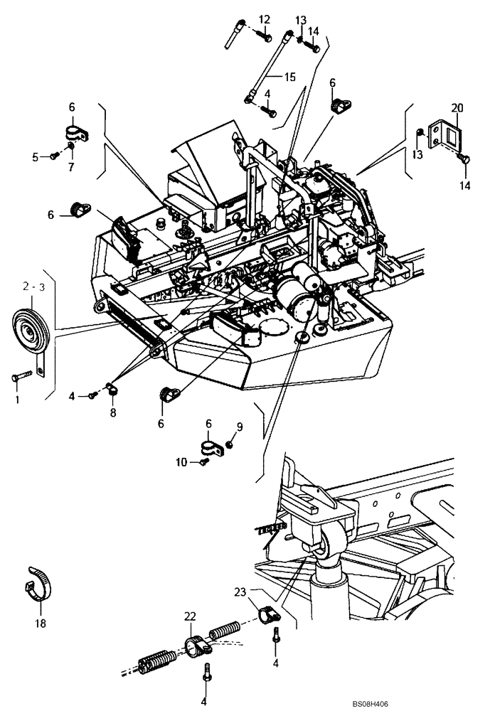 Схема запчастей Case 327B - (67A02021773[001]) - CLAMPING COMPONENTS & HORN (84121332) (13) - Electrical System / Decals