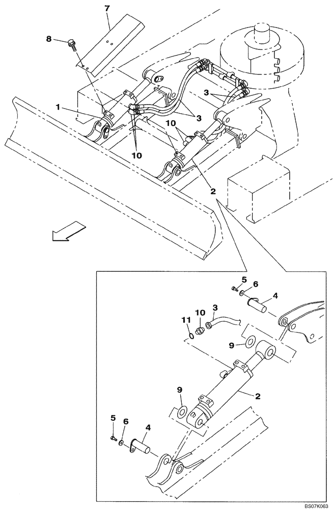 Схема запчастей Case CX130B - (08-88) - HYDRAULICS - BLADE, DOZER (08) - HYDRAULICS