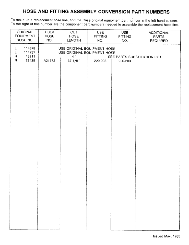 Схема запчастей Case W14 - (654) - HOSE AND FITTING ASSEMBLY CONVERSION PART NUMBERS (CONT.) (09) - CHASSIS/ATTACHMENTS