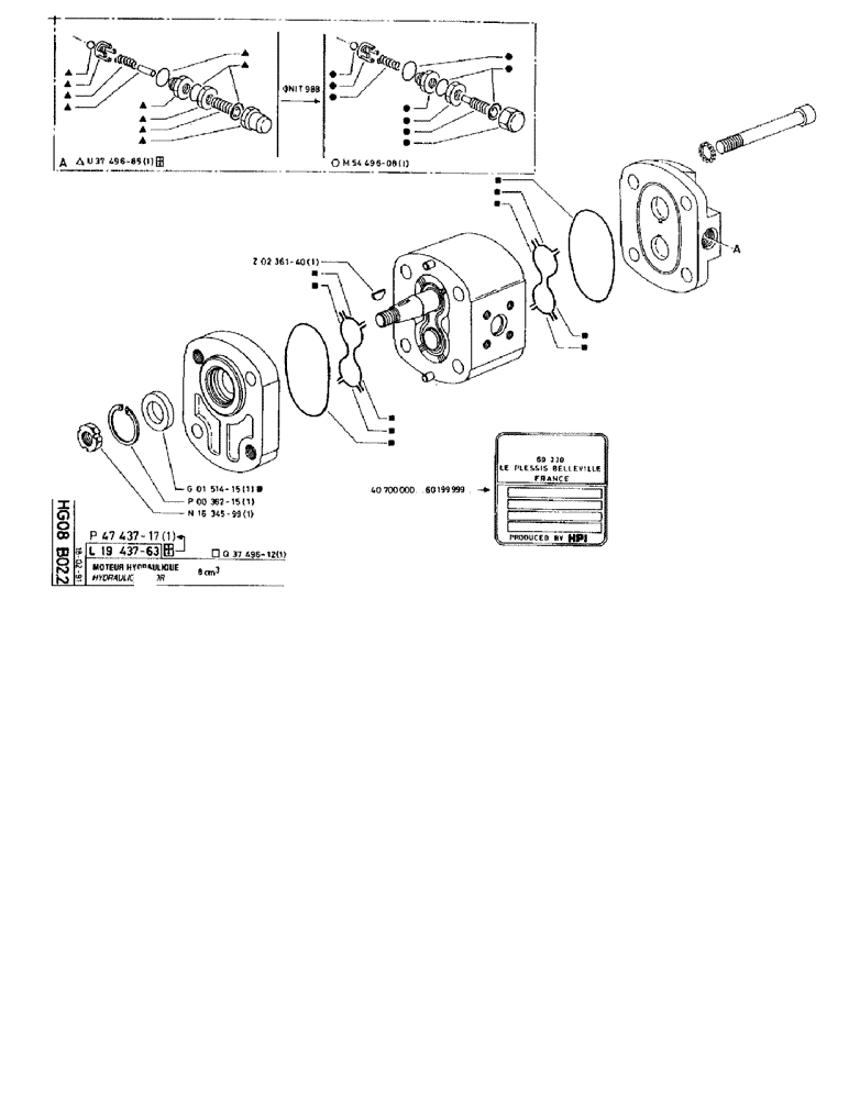 Схема запчастей Case 90BCL - (247) - HYDRAULIC MOTOR 8CM³ (07) - HYDRAULIC SYSTEM