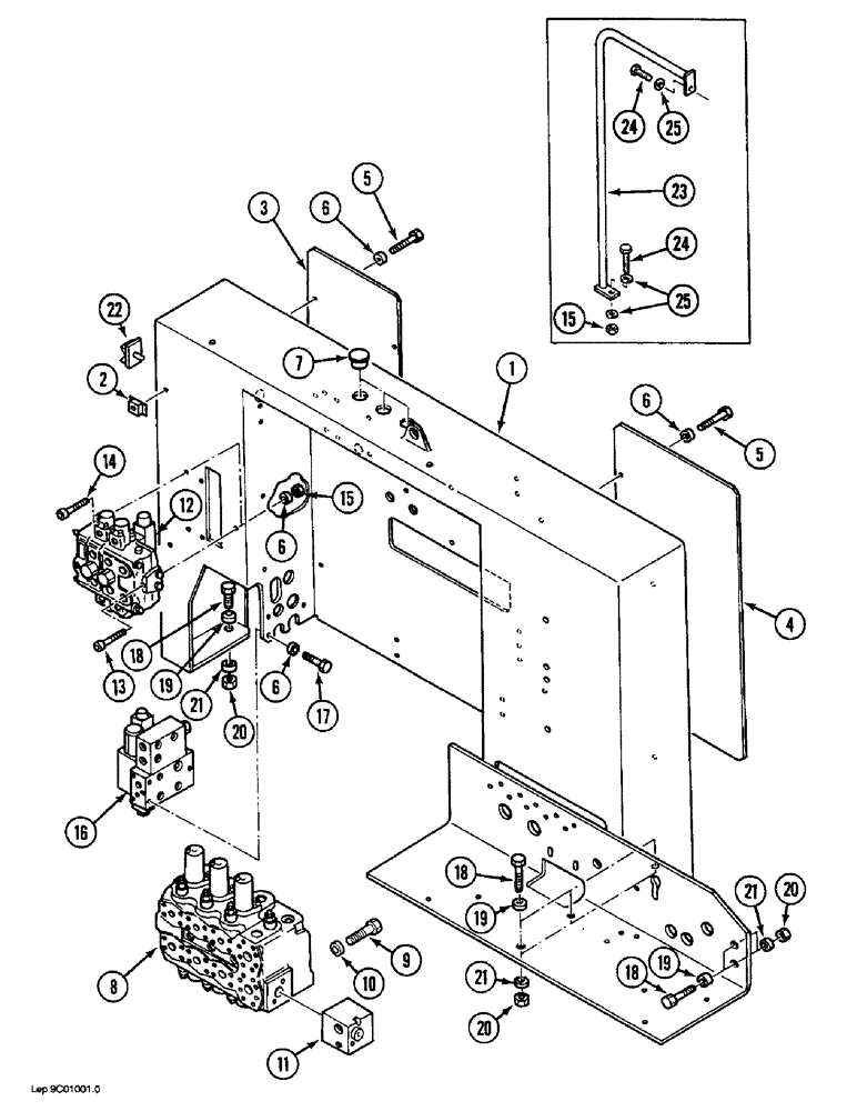 Схема запчастей Case 1088 - (9C-2) - VALVE MOUNTING PANEL (09) - CHASSIS/ATTACHMENTS