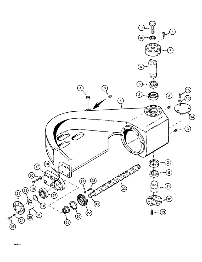 Схема запчастей Case 1187 - (330) - ROTARY CUTTER, CUTTER ARM AND CUTTER (05) - UPPERSTRUCTURE CHASSIS